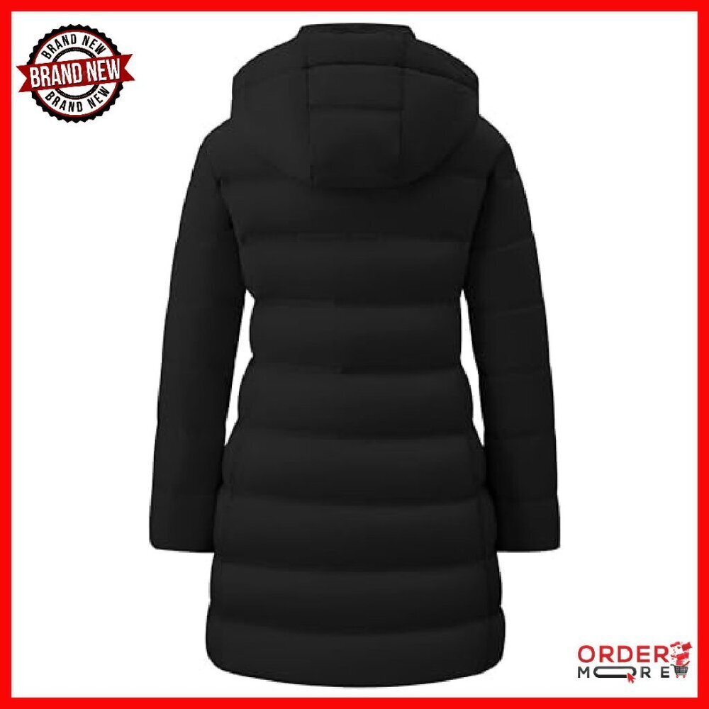 Women's Mid-Length Lightweight Puffer Jacket Warm Windproof Winter Coat - Picture 3 of 7